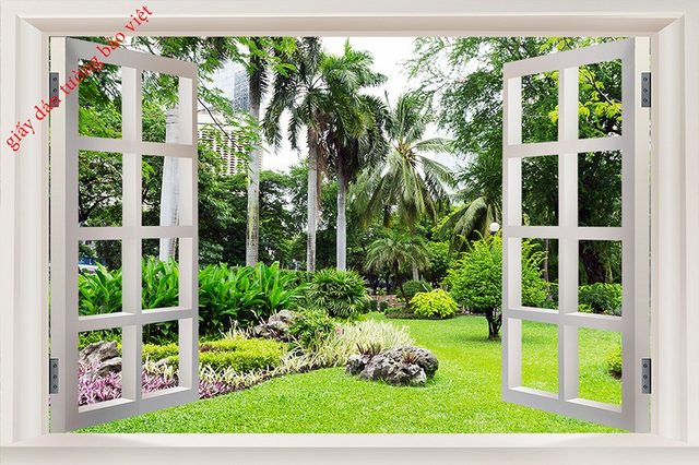 Tranh dán hình Cửa Sổ 3D