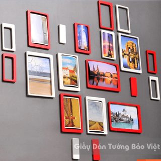 Dán Tường 3D-Họa tiết gỗ 3D hình chữ nhật (có đen, đỏ, trắng)