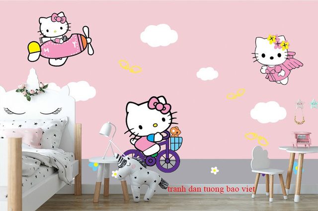 Hello kitty wallpaper for girls bedroom