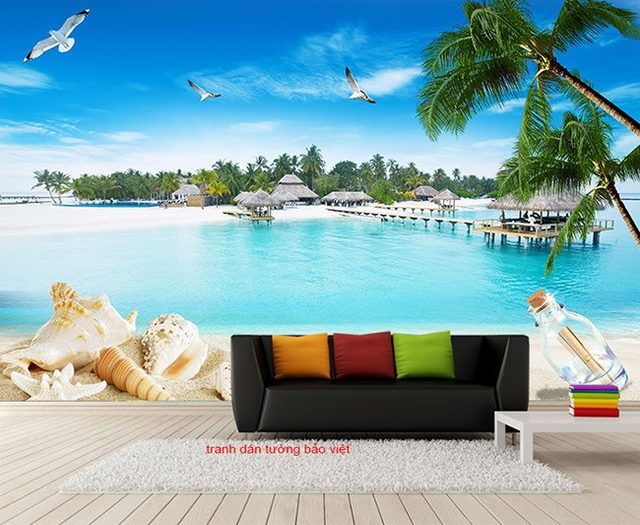 Tranh dán tường phong cảnh biển S158