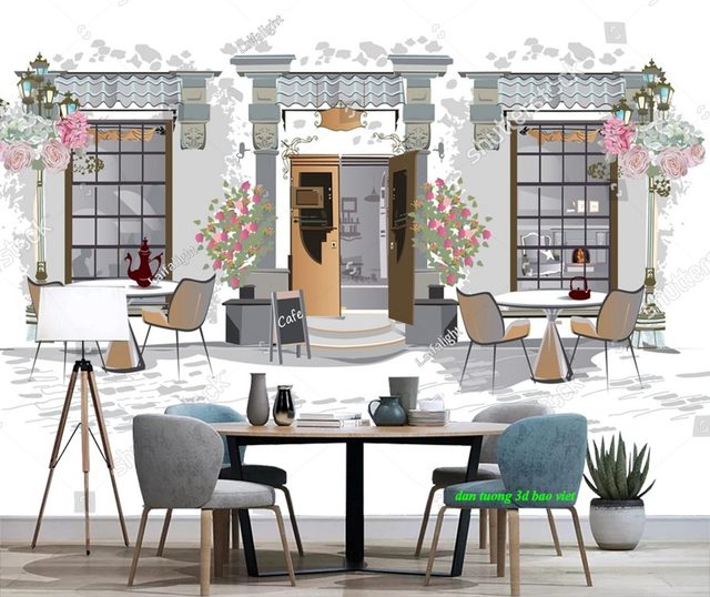 Tranh dán tường cho quán cafe n2026-23