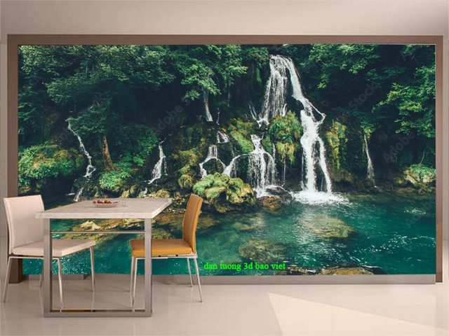 Tranh dán tường thác nước 3d n2003-177