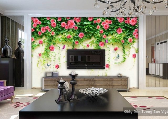 Giấy dán tường phòng khách 3d đẹp và sang trọng giá rẻ