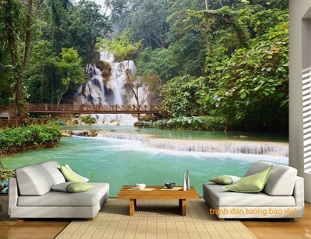 Tranh dán tường thác nước me338