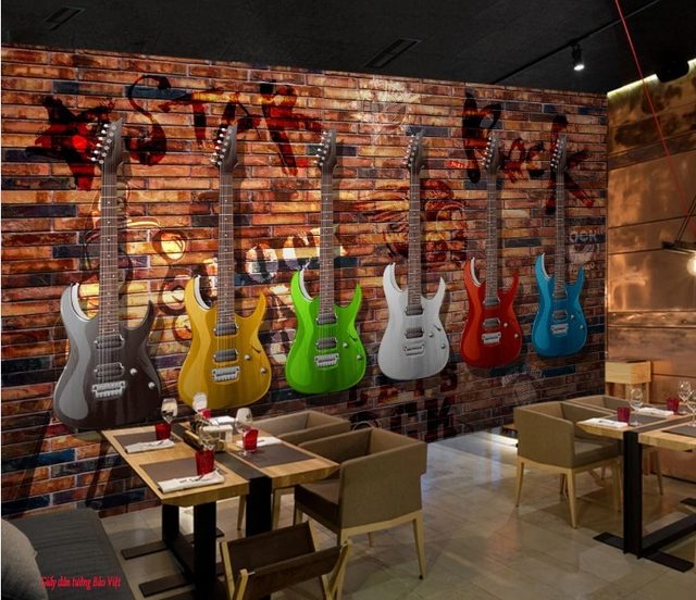 3d wall paintings of the guitar v134