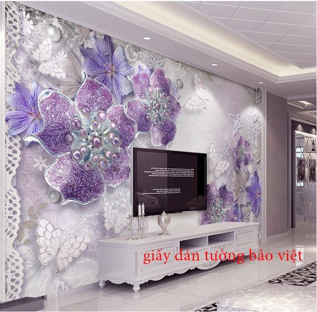 Những mẫu Giấy dán tường phòng ngủ 3D giả ngọc đẹp sang trọng