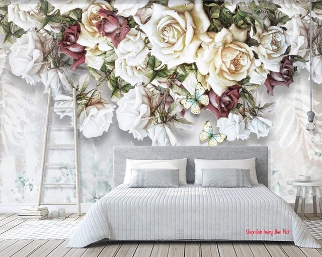 White living room wallpaper v259