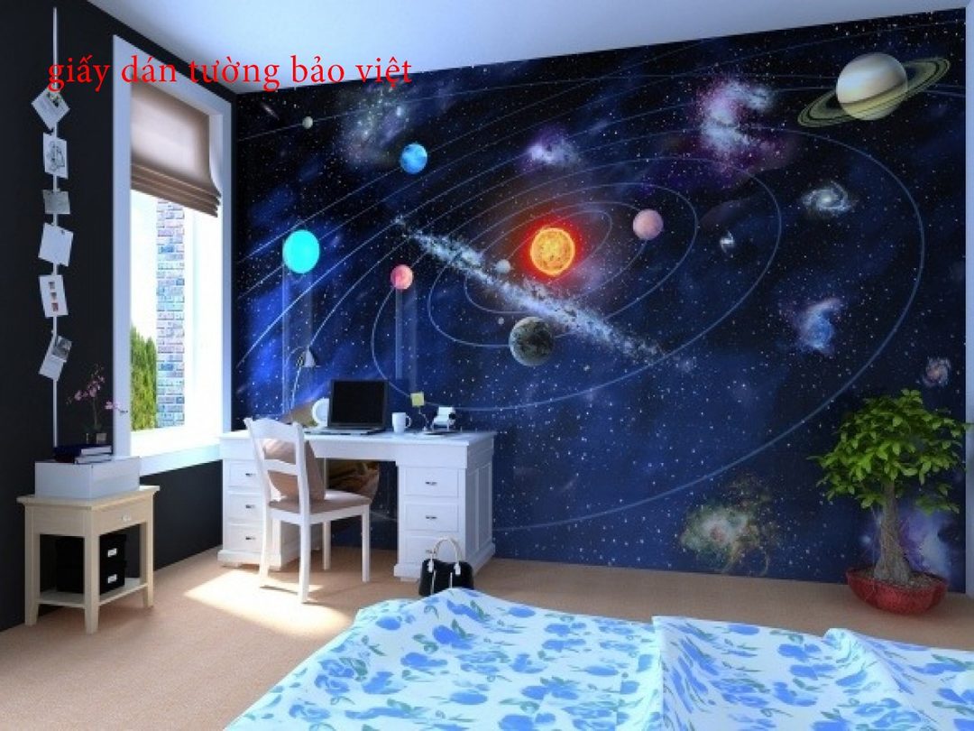 Các mẫu giấy dán tường 3D Galaxy đẹp dán tường & trần nhà