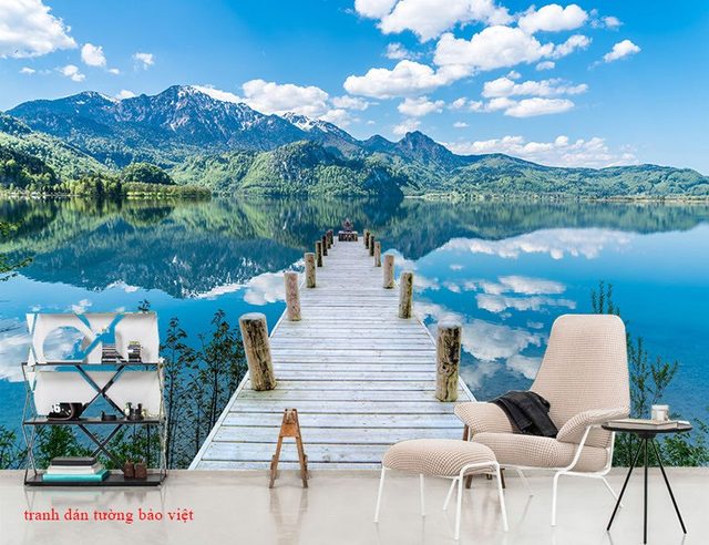 Tranh dán tường phong cảnh sông núi M057