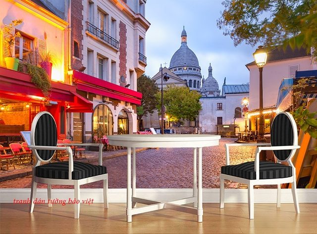 Tranh dán tường cho quán cafe fm316