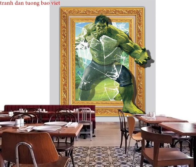 Tranh dán tường cho quán cafe 3d-125