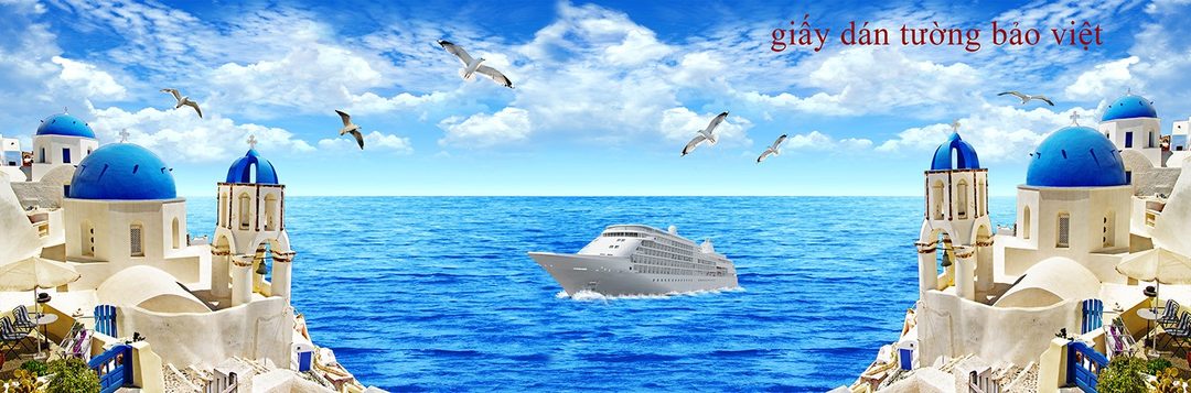 Thi công thực tế tranh dán tường 3D phong cảnh biển tại tphcm