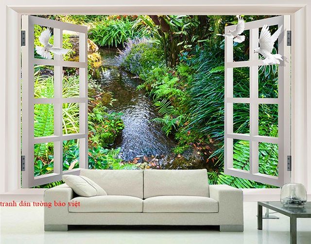 Tranh dán tường cửa sổ 3D Fi066
