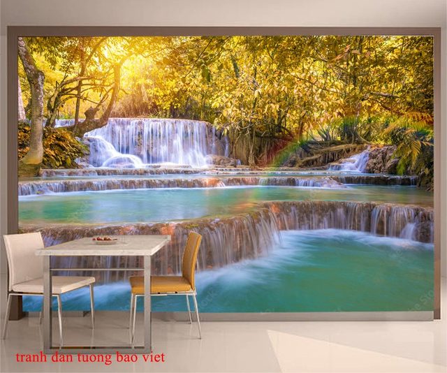 Tranh dán tường thác nước me275