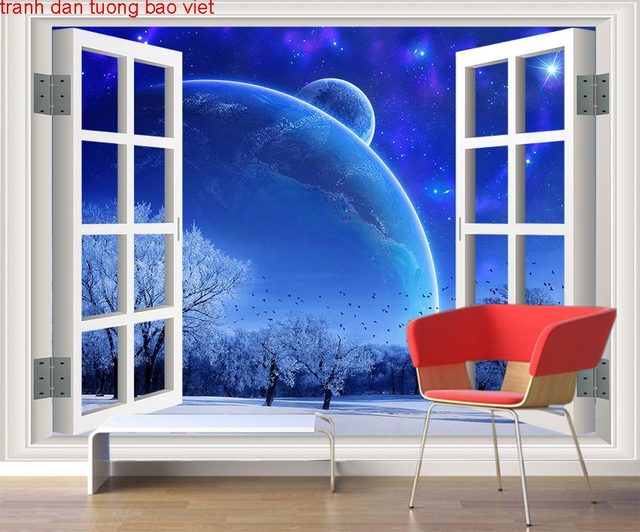 Tranh dán tường cửa sổ 3d c149