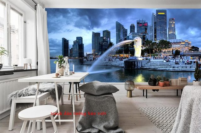 Tranh dán tường phong cảnh singapore Fm226