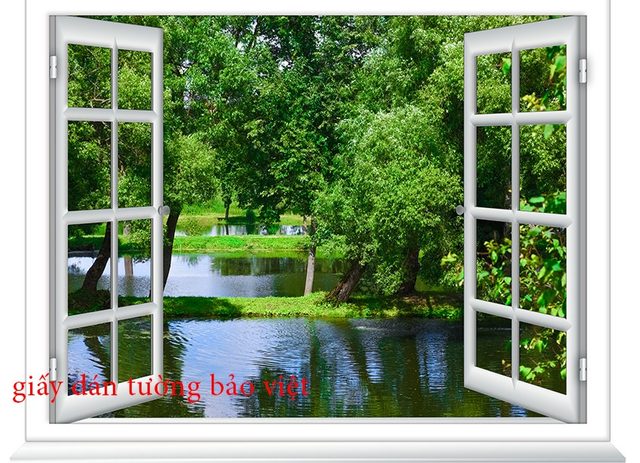 Tranh dán hình Cửa Sổ 3D
