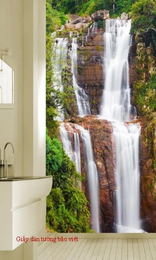 W115 waterfall wall decal