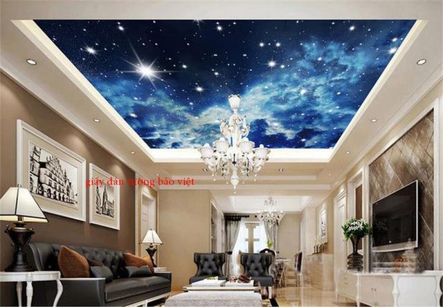 Các mẫu giấy dán tường 3D Galaxy đẹp dán tường & trần nhà
