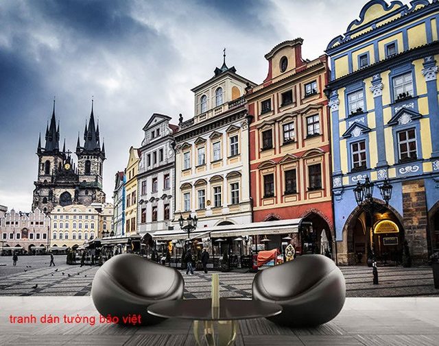 Tranh dán tường phong cảnh thành phố Prague fm262