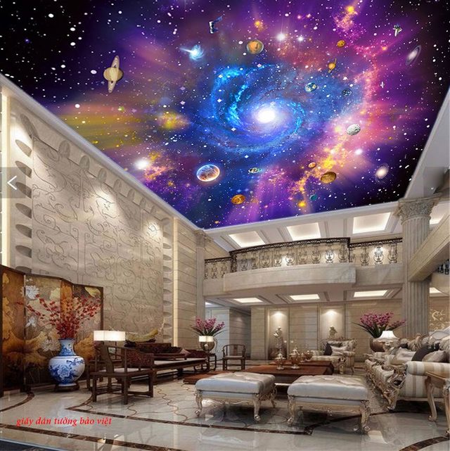 Giấy dán trần nhà 3d galaxy c128