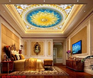 Giấy dán trần nhà phòng khách D060