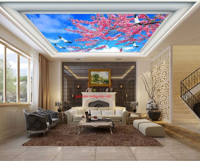 Giấy dán trần nhà phòng ngủ d163