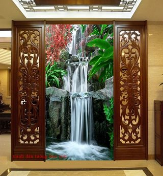 Wall paintings of waterfall W122