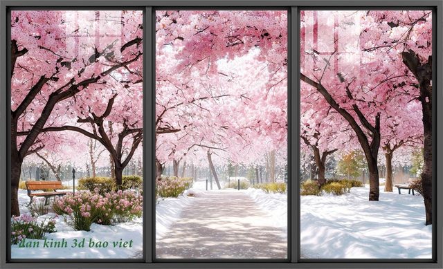 Tranh dán kính 3d 2 mật n2026-146
