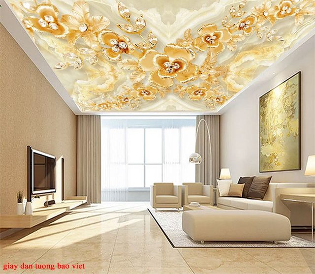 3d imitation pearl ceiling wallpaper fl161