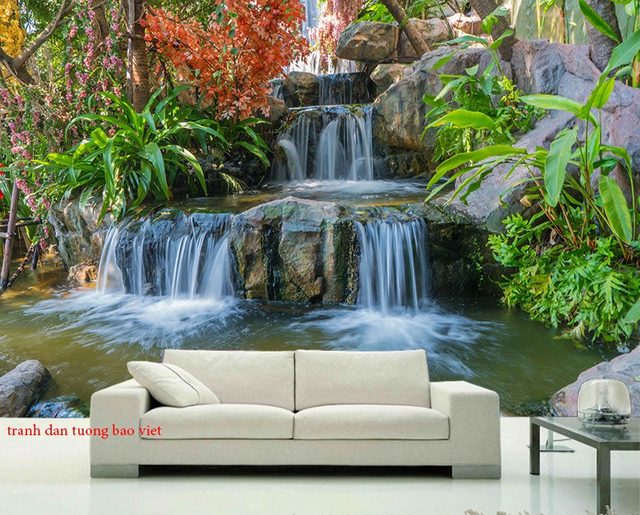 Wall paintings of waterfall w168