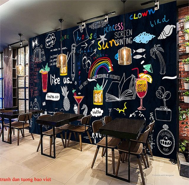Wallpaper for milk tea shop fm394