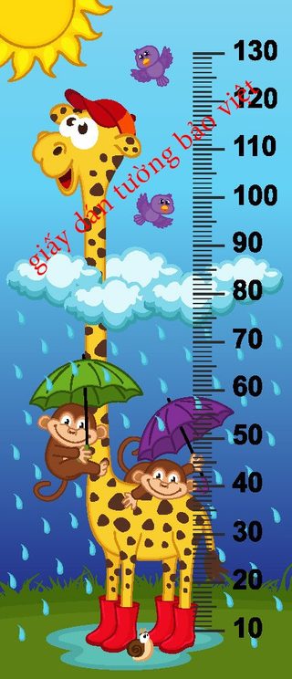 Giấy dán tường phòng cho bé - Thước đo chiều cao