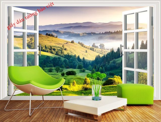 Tranh dán hình Cửa Sổ 3D
