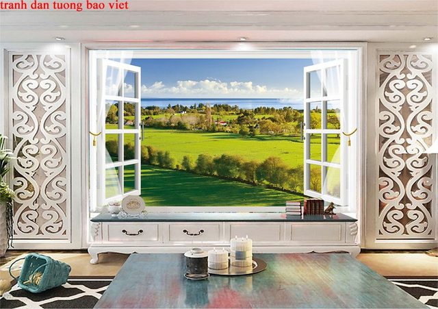 Tranh dán tường cửa sổ 3d Fi109