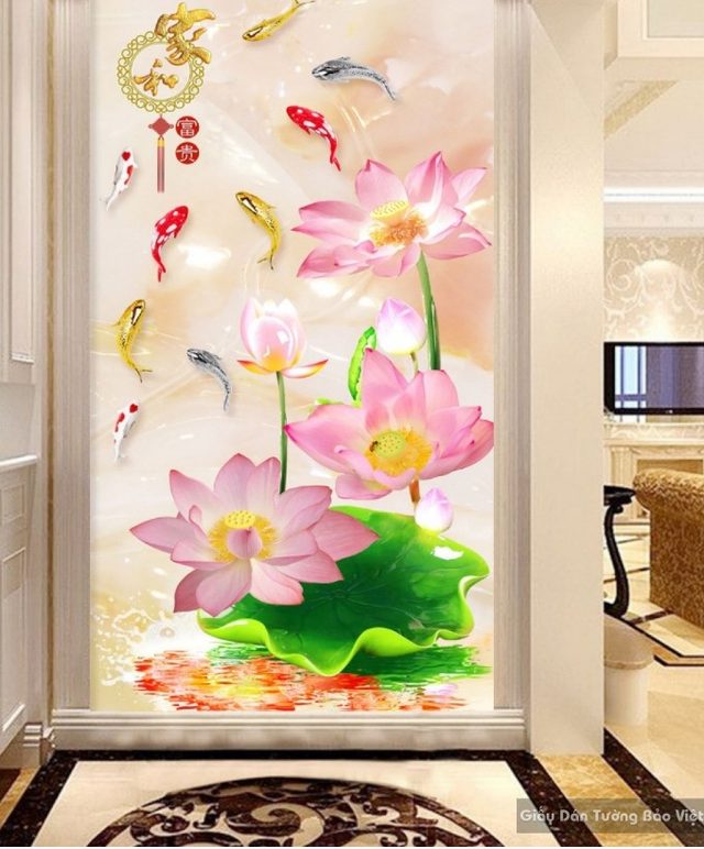 Giấy dán tường phòng khách 3d đẹp và sang trọng giá rẻ