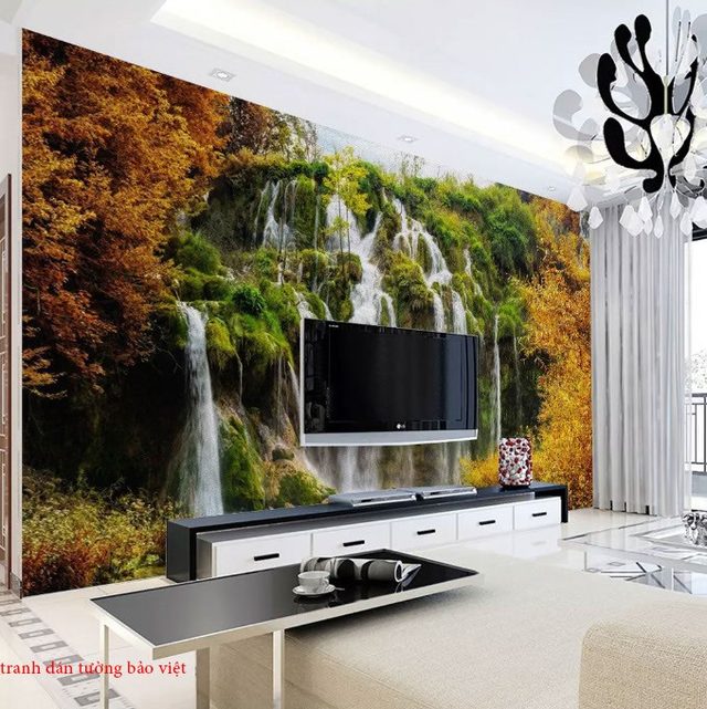 3d waterfall wall sticker w156