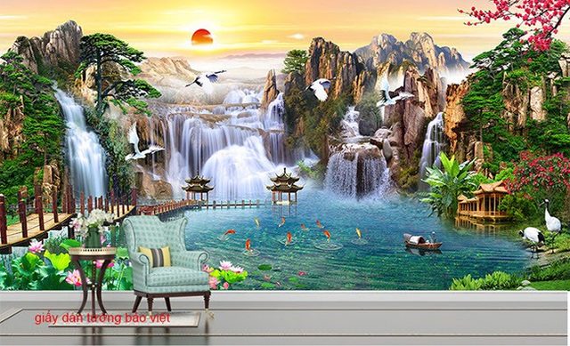 Feng shui living room wallpaper FT079