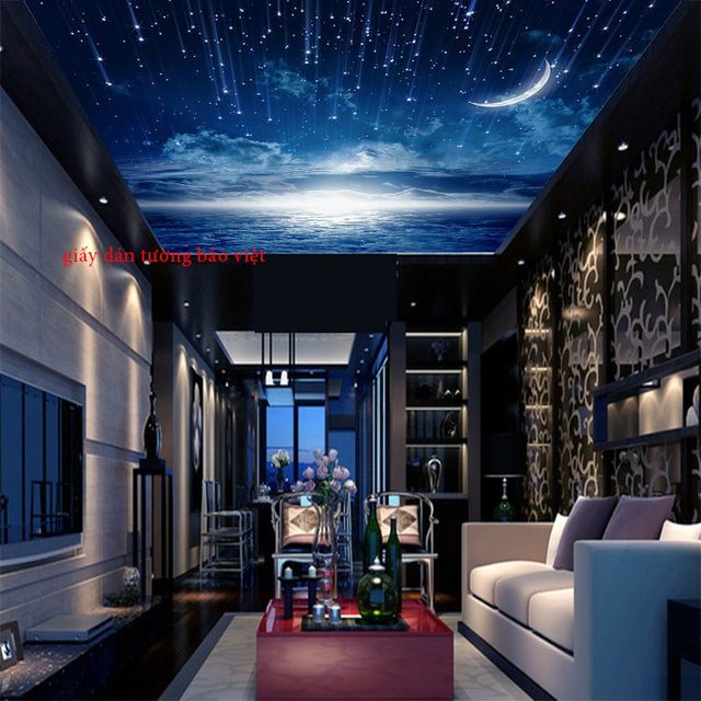 Các mẫu giấy dán tường 3D Galaxy đẹp dán tường & trần nhà