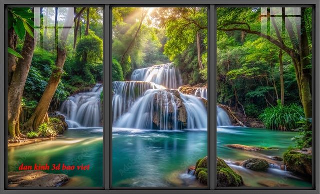 Tranh dán kính 3d 2 mặt phong cảnh s2026-100