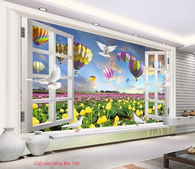 3D wall paintings of windows v056
