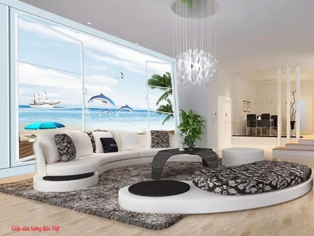 Wall paintings of beautiful sea scenery v108