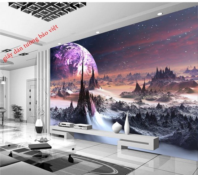 Các mẫu giấy dán tường 3D Galaxy đẹp dán tường & trần nhà