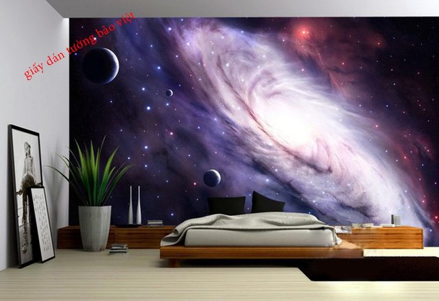 Các mẫu giấy dán tường 3D Galaxy đẹp dán tường & trần nhà
