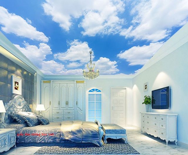 Giấy dán trần nhà phòng khách C106