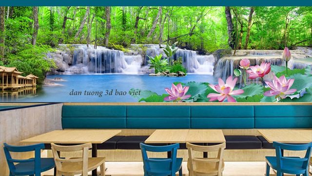 Tranh dán tường thác nước 3d w216