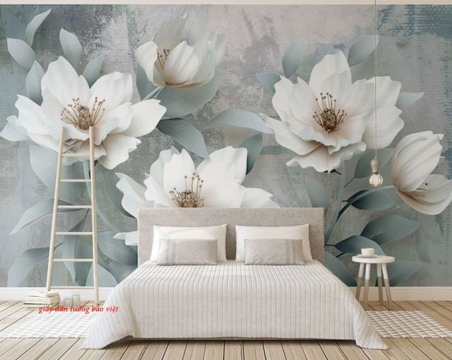 Giấy dán tường phòng ngủ với điểm nhấn độc đáo