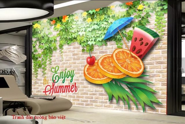 Tranh dán tường 3D trang trí quán cafe H131