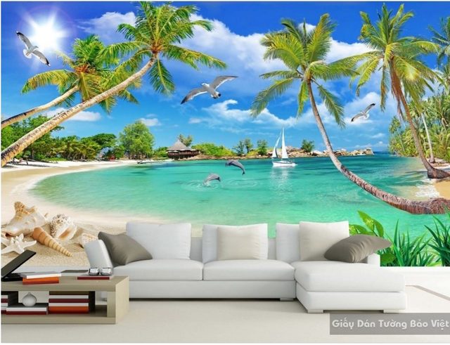 Giấy dán tường phòng khách 3d đẹp và sang trọng giá rẻ