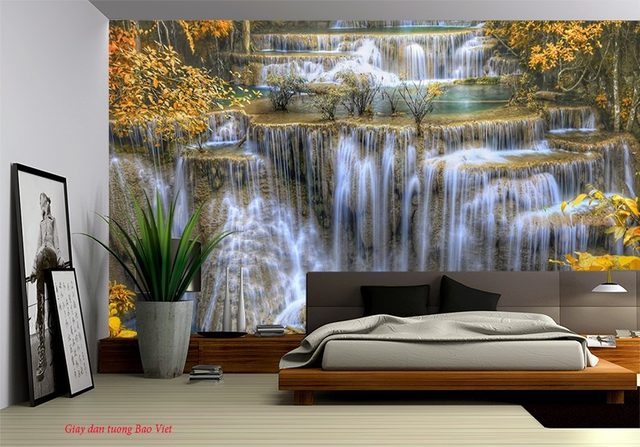 Wallpaper landscape living room v277